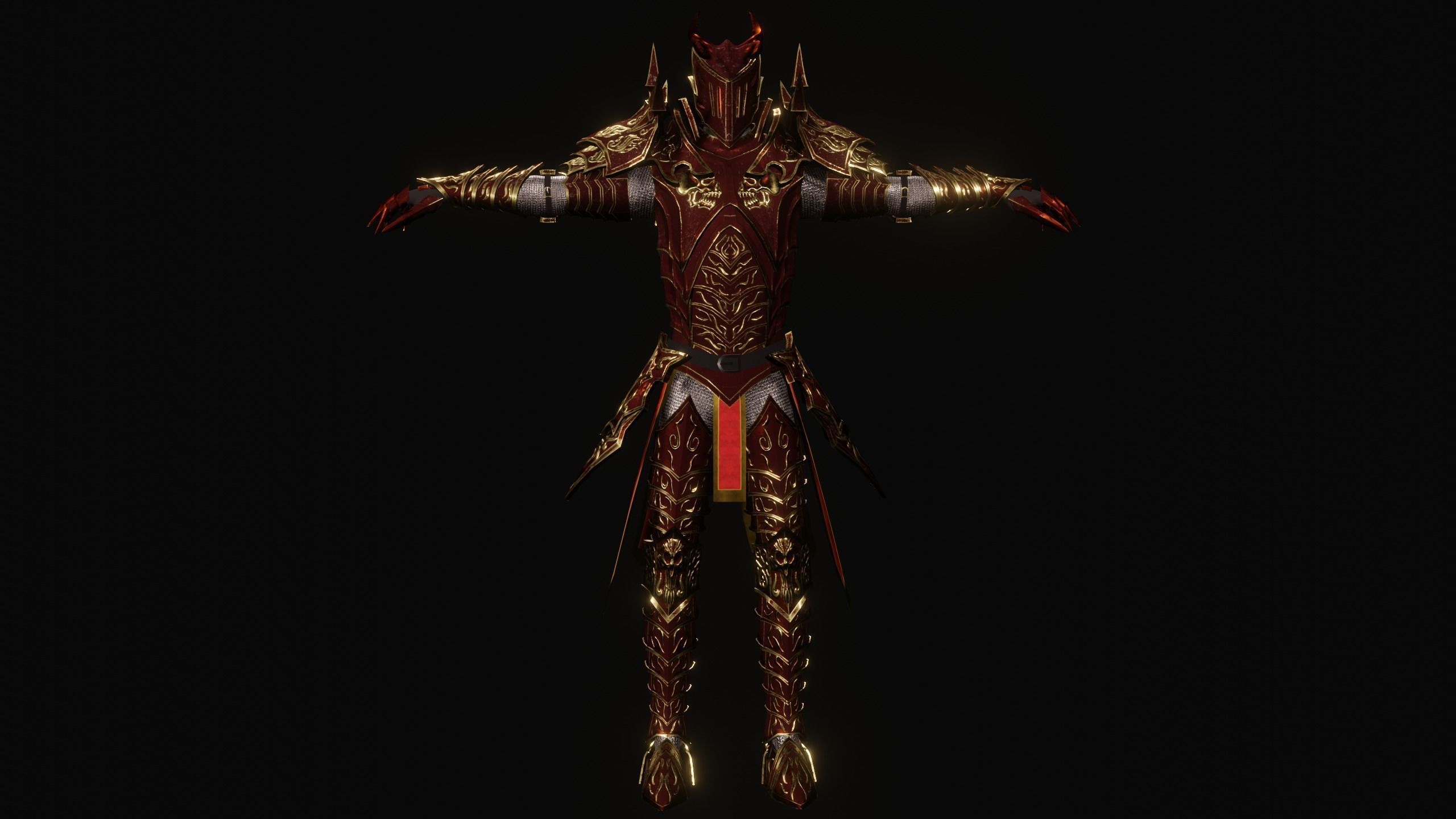 Knight PBR demon Low-poly 3D model_12