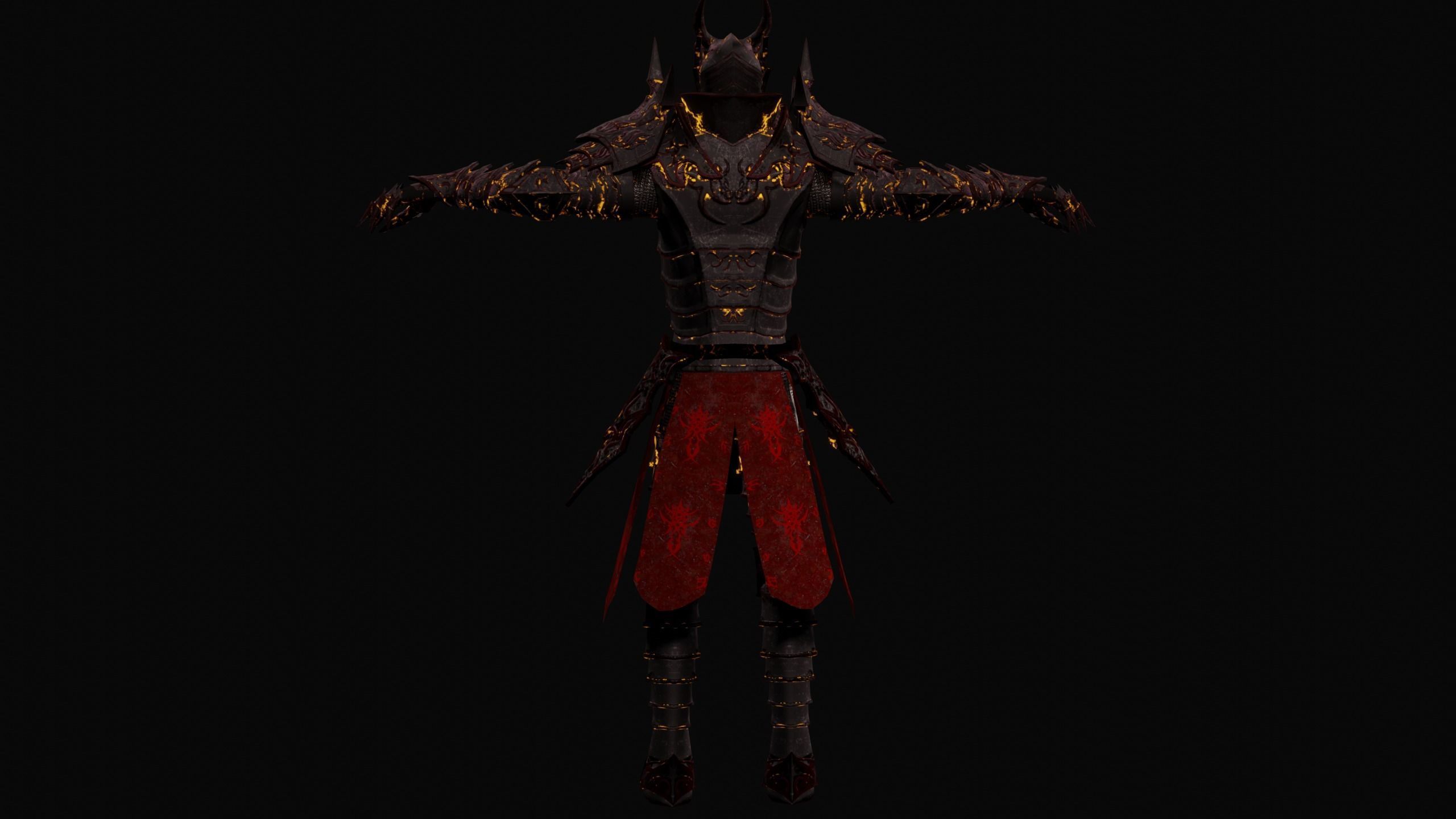 Knight PBR demon Low-poly 3D model_7