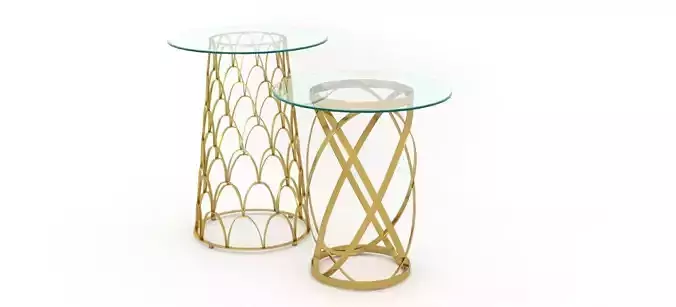 Table two set gold decor