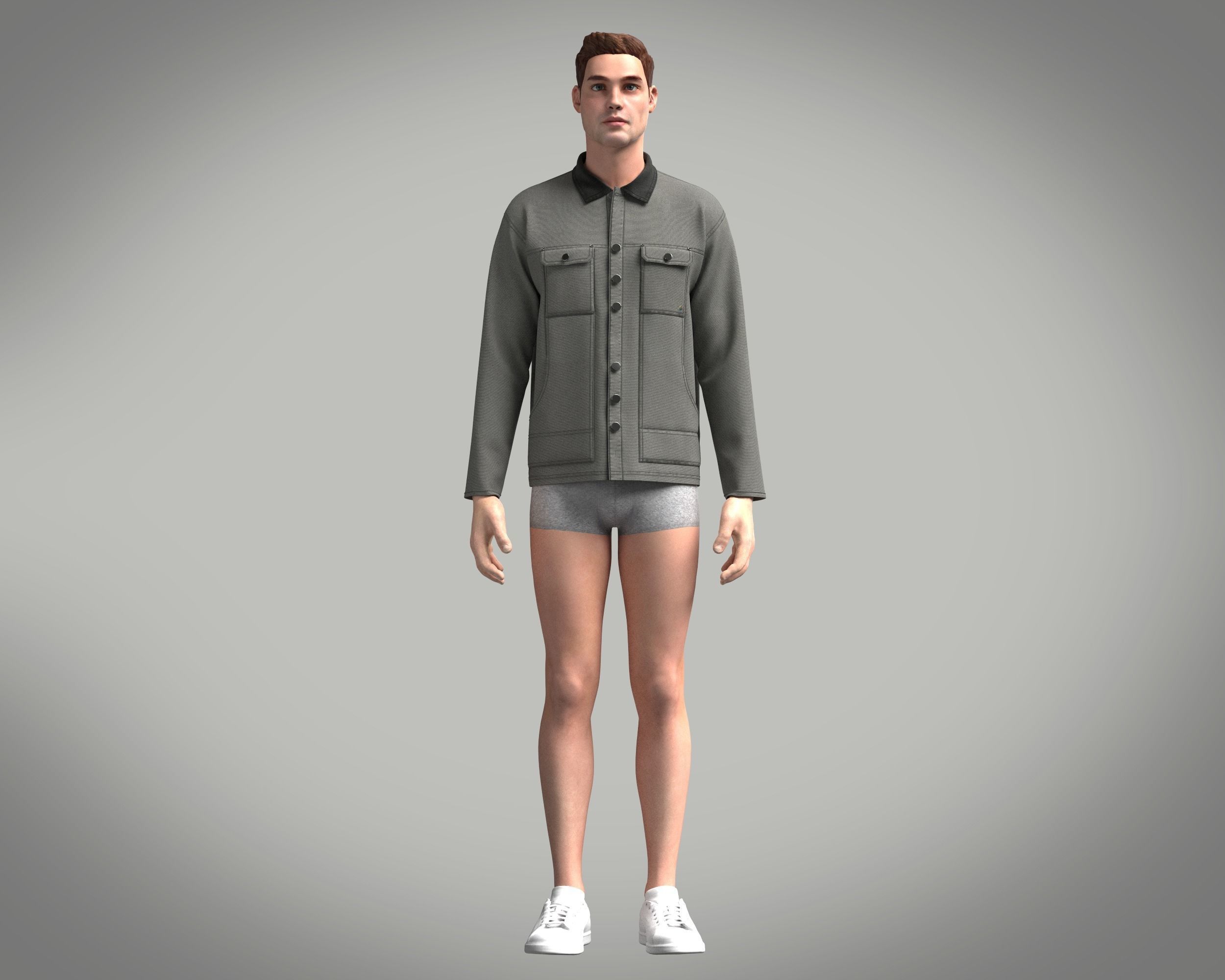 Mens Workwear Jacket 3D model_6