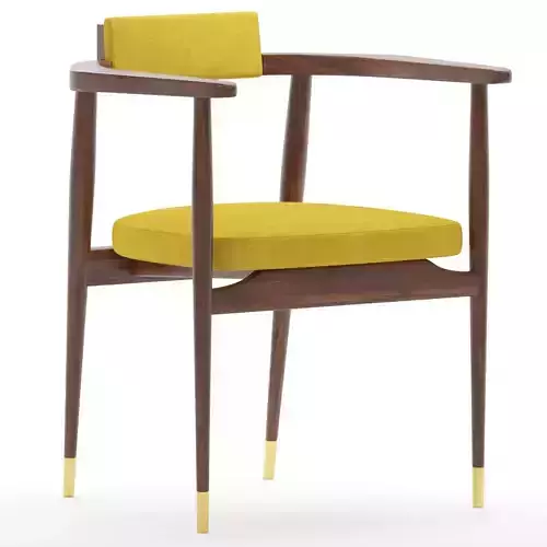 GARDNER dining chair with upholstery and gold legs 3D model GARDNER dining chair with upholstery and gold legs 3D model