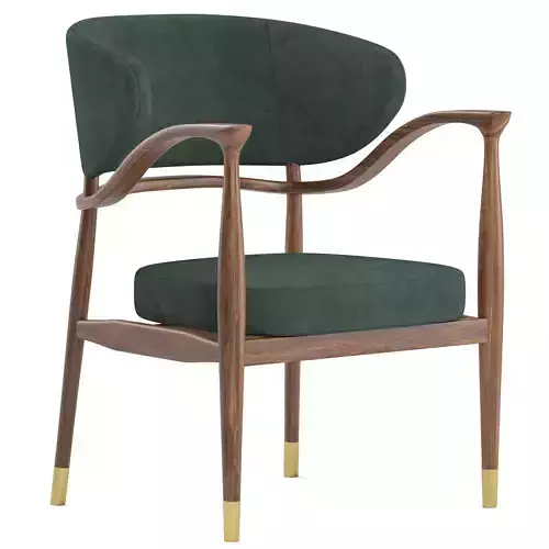 MASON velvet chair with brass legs 3D model MASON velvet chair with brass legs 3D model