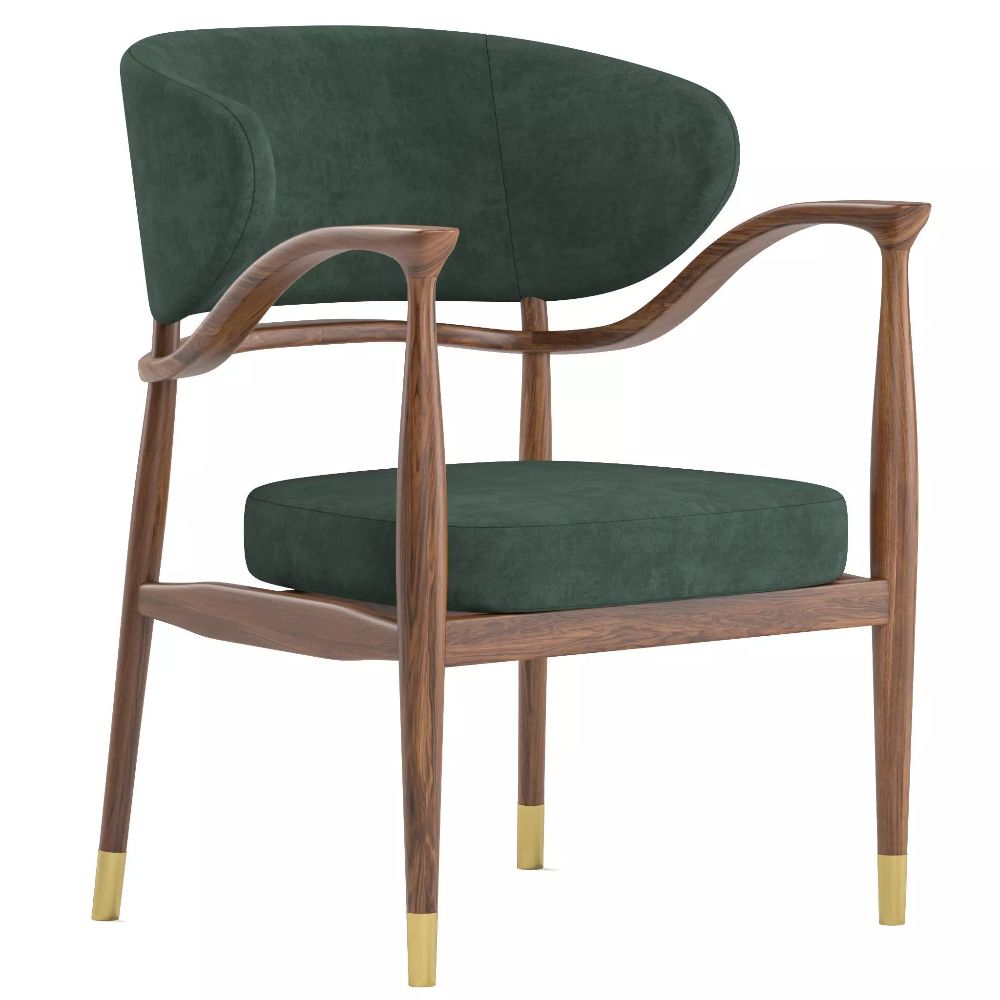 MASON velvet chair with brass legs 3D model_0