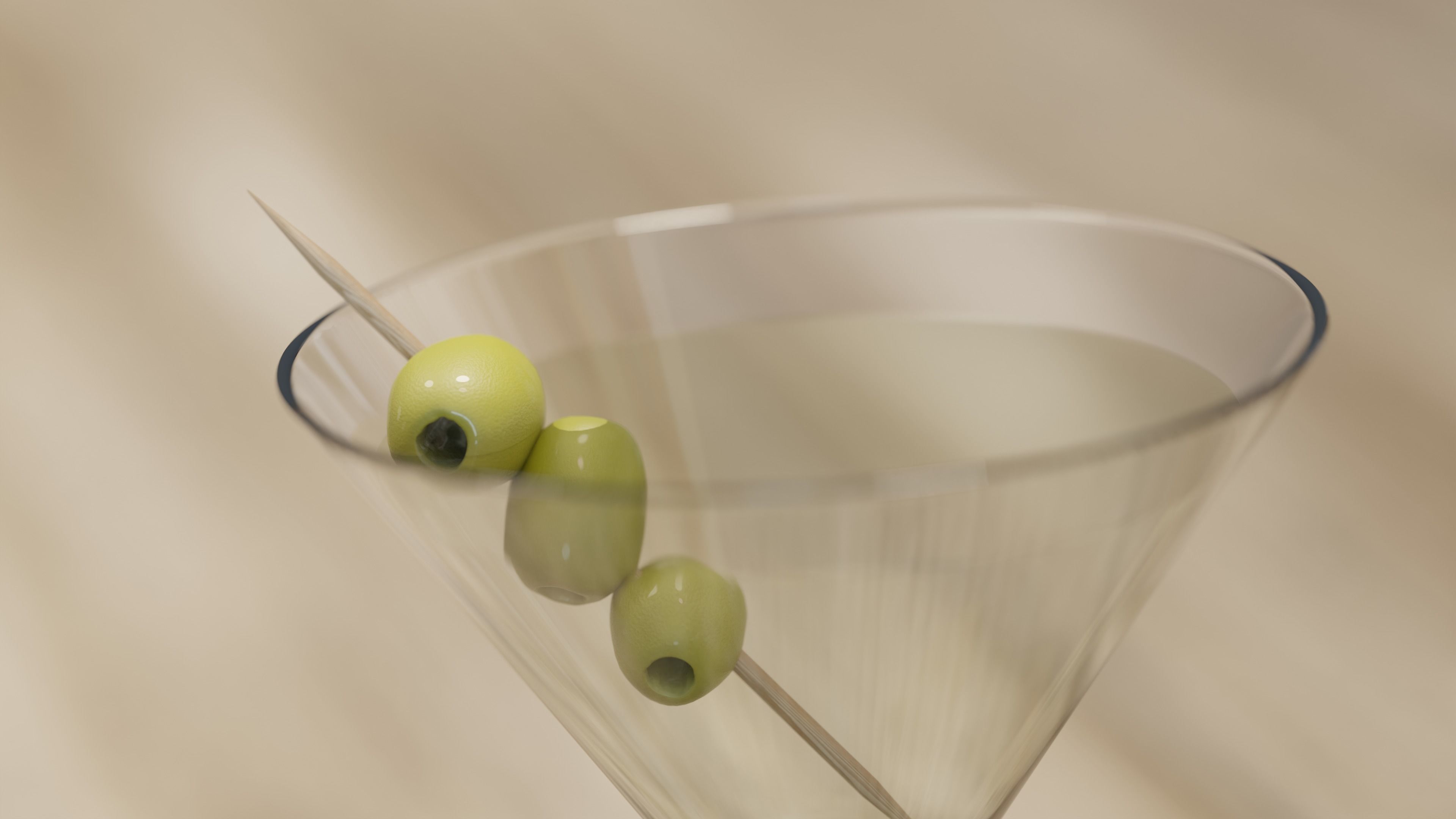 Martini Coctail 3D model_2