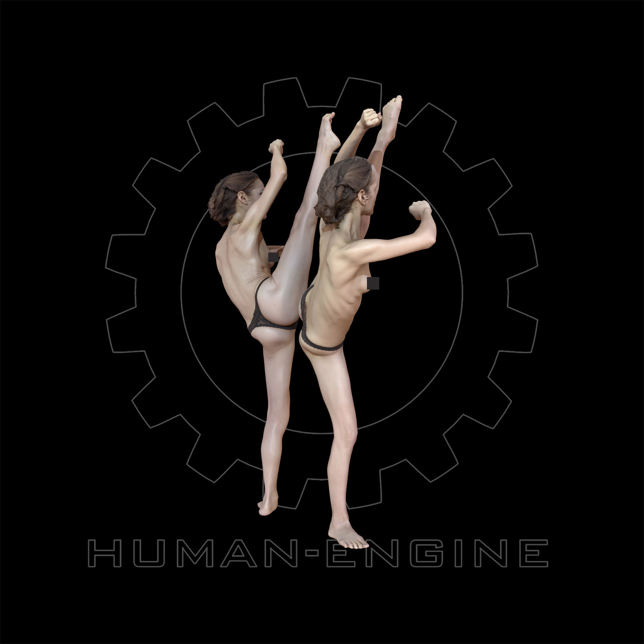 Female Scan - Sylph Ballet Poses 54-55 3D model_9