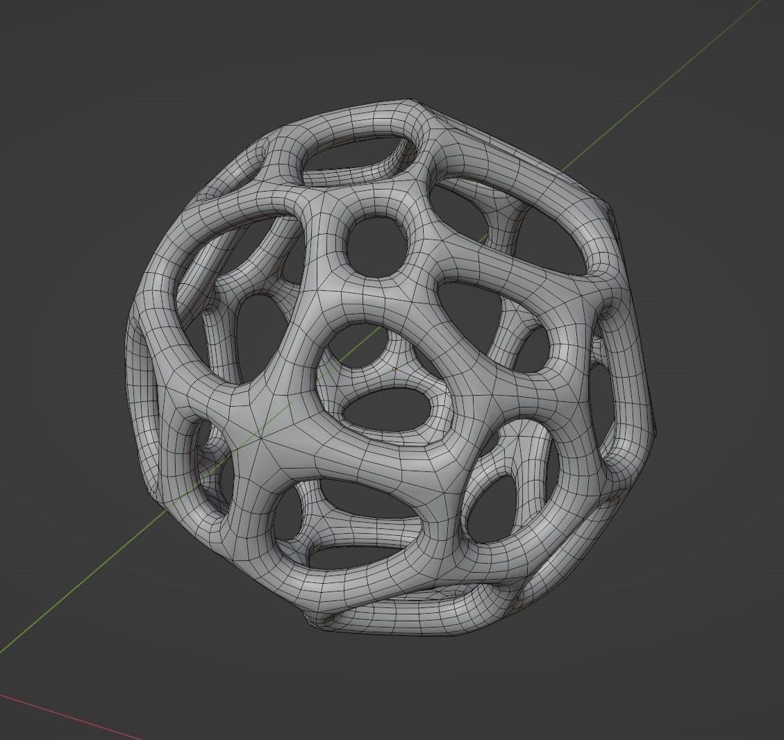 Sphere water plant Low-poly 3D model_2