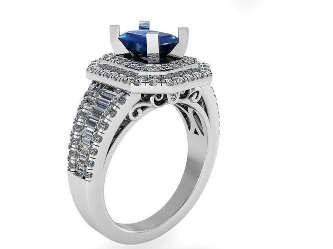 Gorgeous dark blue ring 2287 3D print model 3D print model