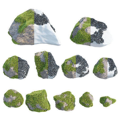Mossy Garden Asset collection vol 156 3D model 7