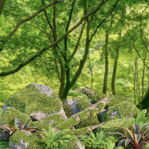 Mossy Garden Asset collection vol 156 3D model 3