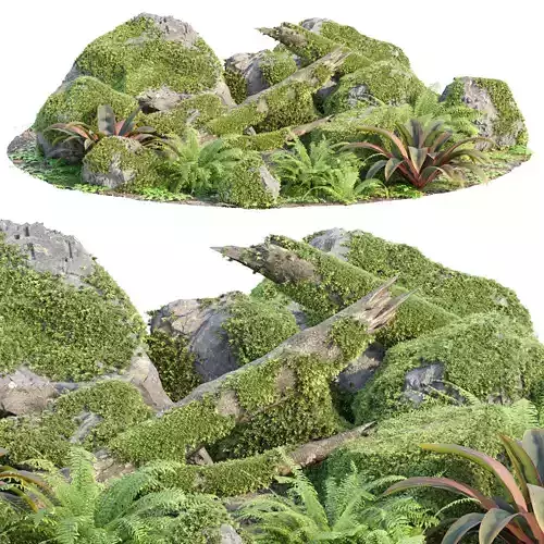 Mossy Garden Asset collection vol 156 3D model