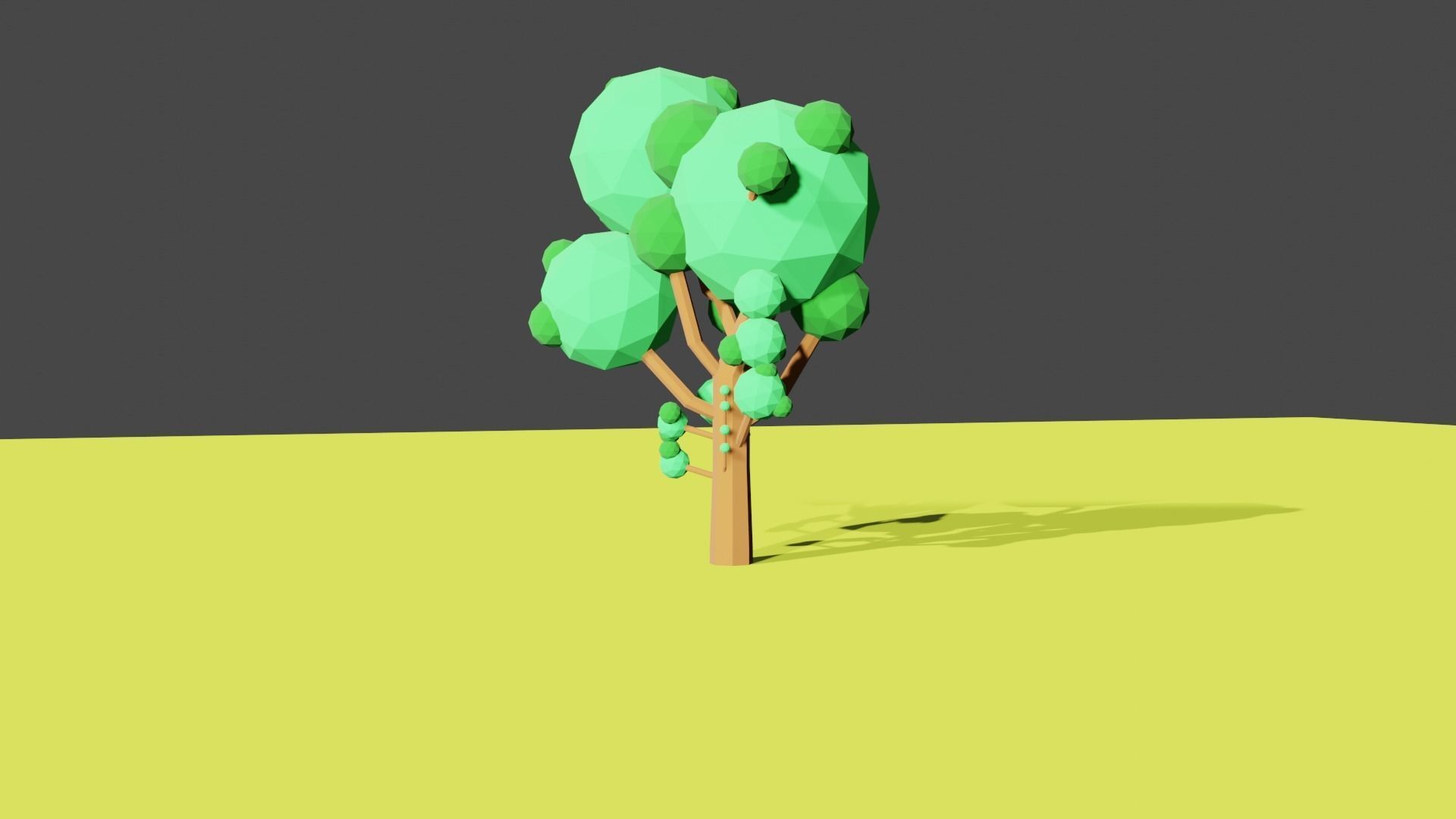 low poly tree Low-poly 3D model_1