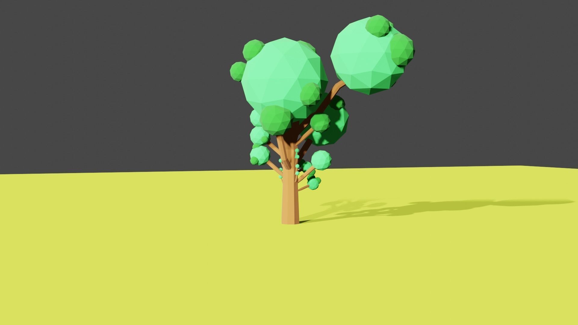 low poly tree Low-poly 3D model_2