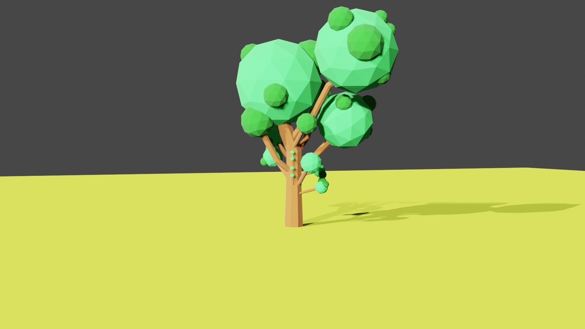 low poly tree Low-poly 3D model_3