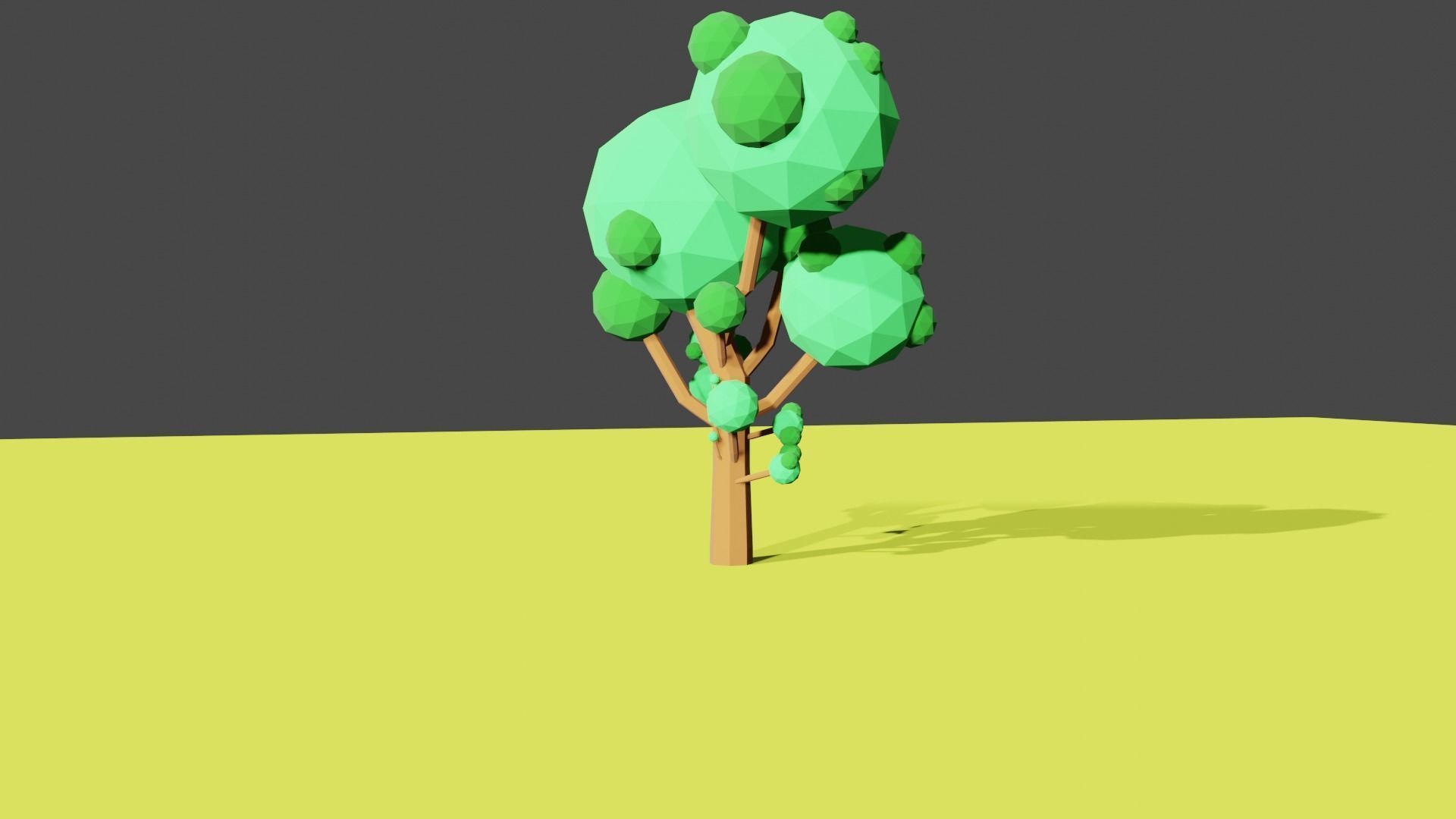 low poly tree Low-poly 3D model_4