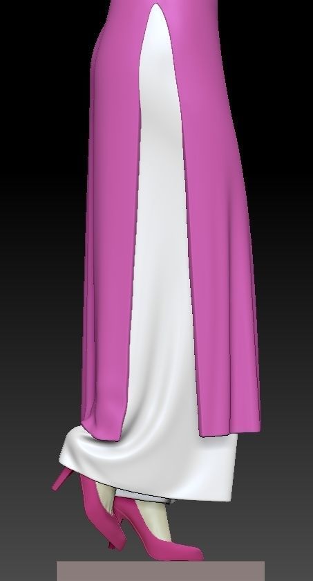 VIETNAMESE GIRL WITH AO DAI 3D print model_11