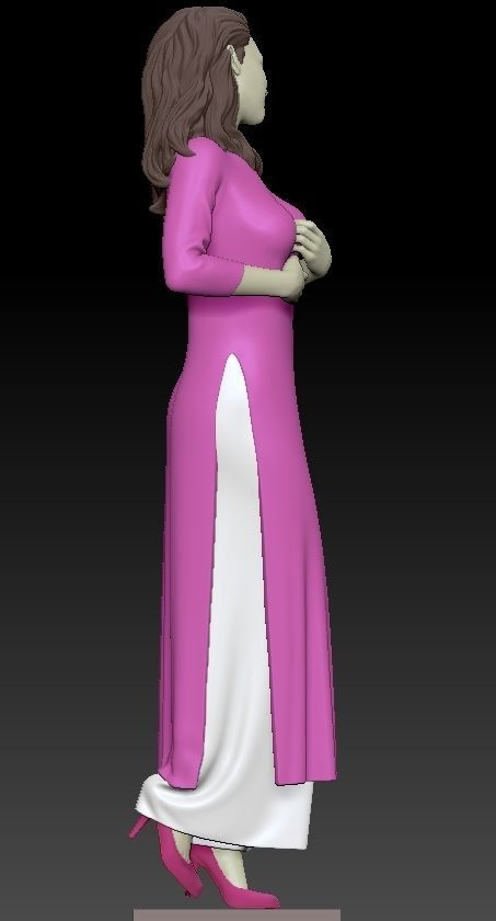 VIETNAMESE GIRL WITH AO DAI 3D print model_10
