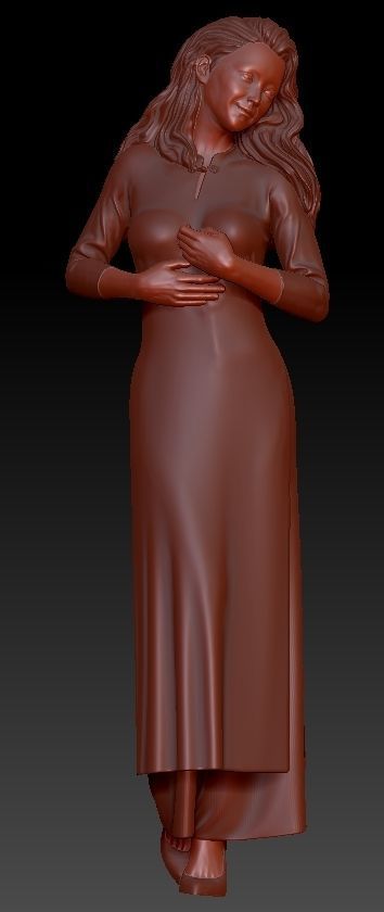 VIETNAMESE GIRL WITH AO DAI 3D print model_15