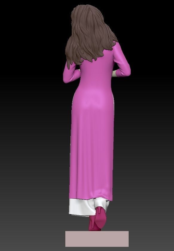 VIETNAMESE GIRL WITH AO DAI 3D print model_2