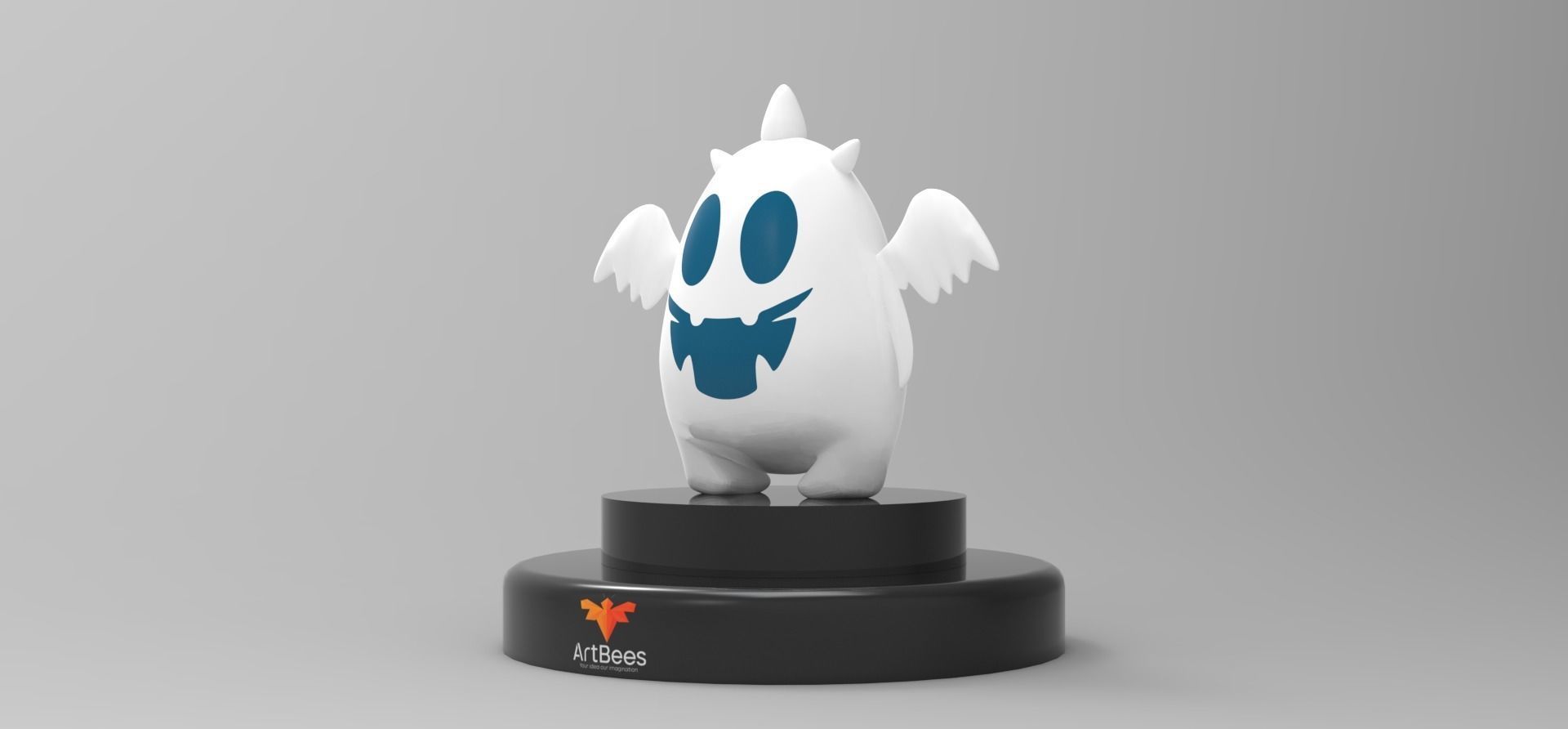Halloween Ghost Low-poly 3D model_2