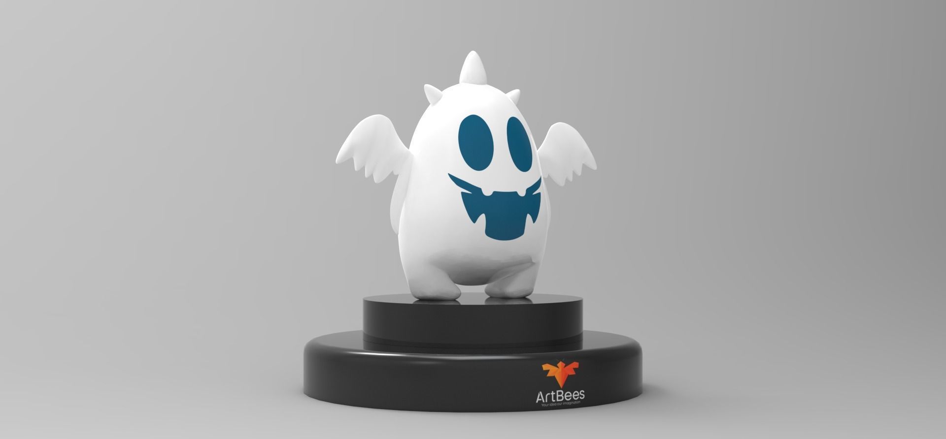 Halloween Ghost Low-poly 3D model_4