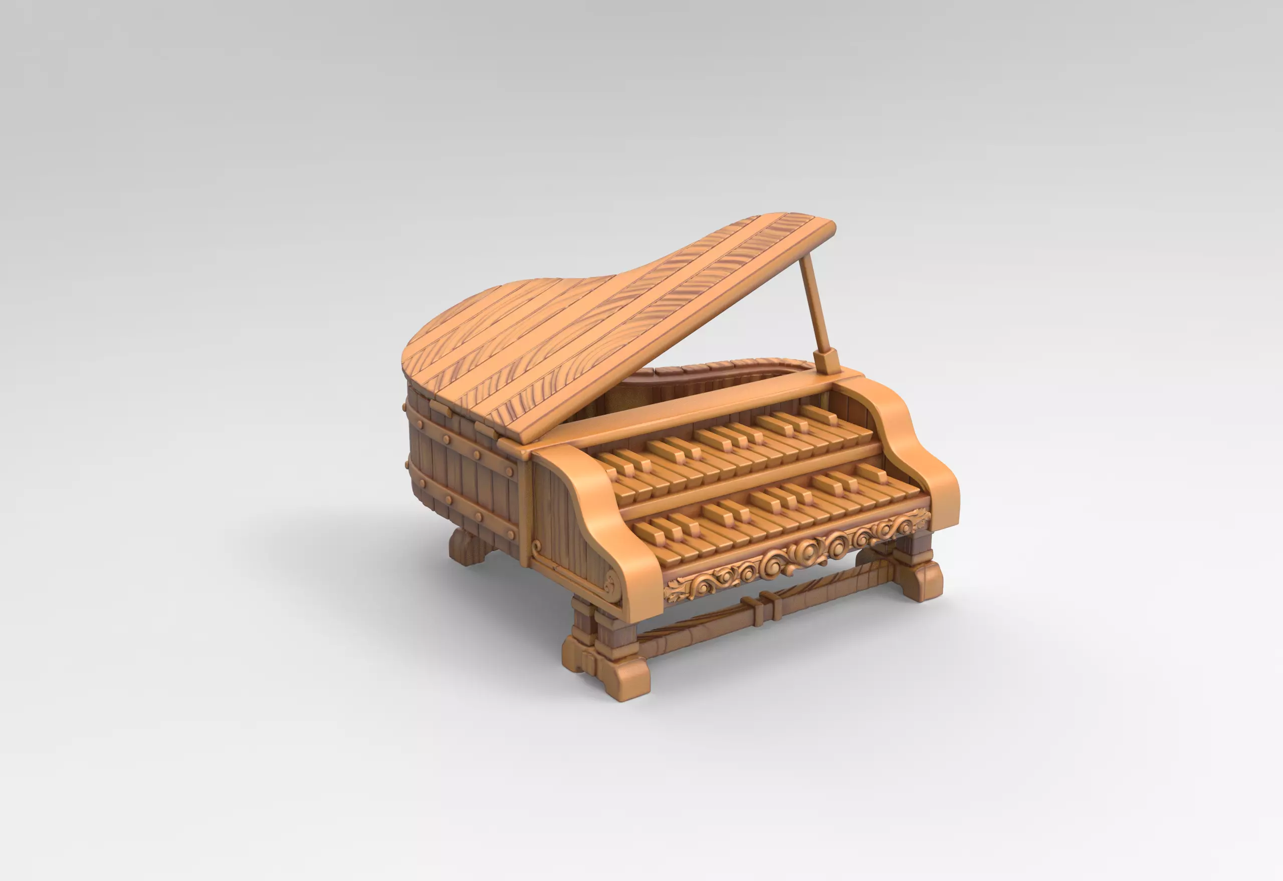 Piano wooden musical instrument Free 3D print model