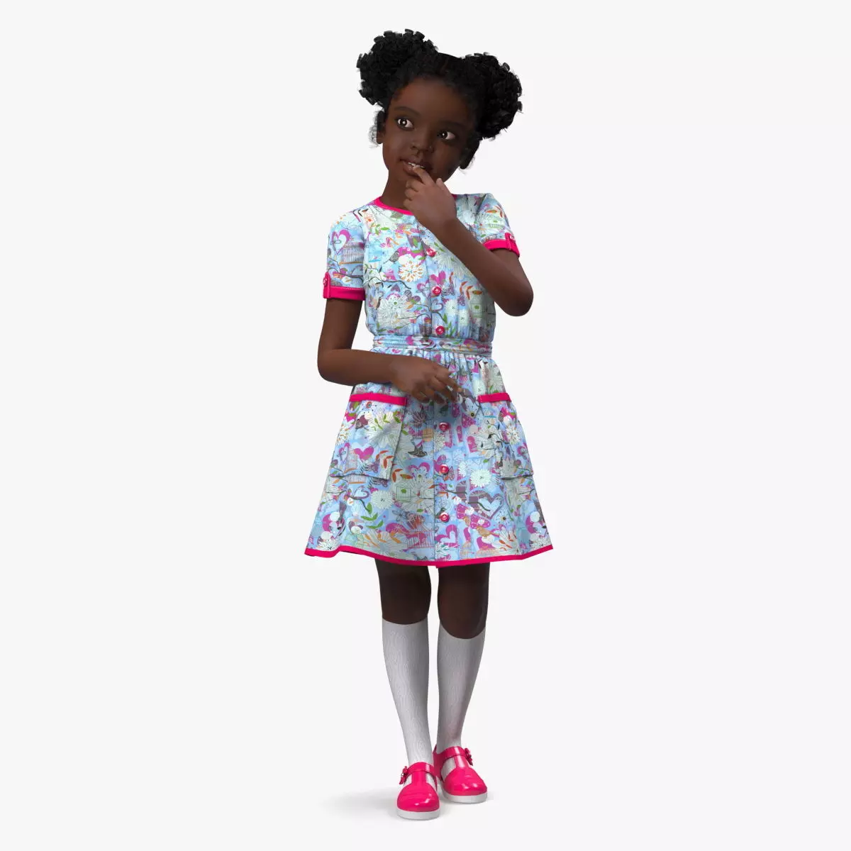 Black Child Girl 3D model