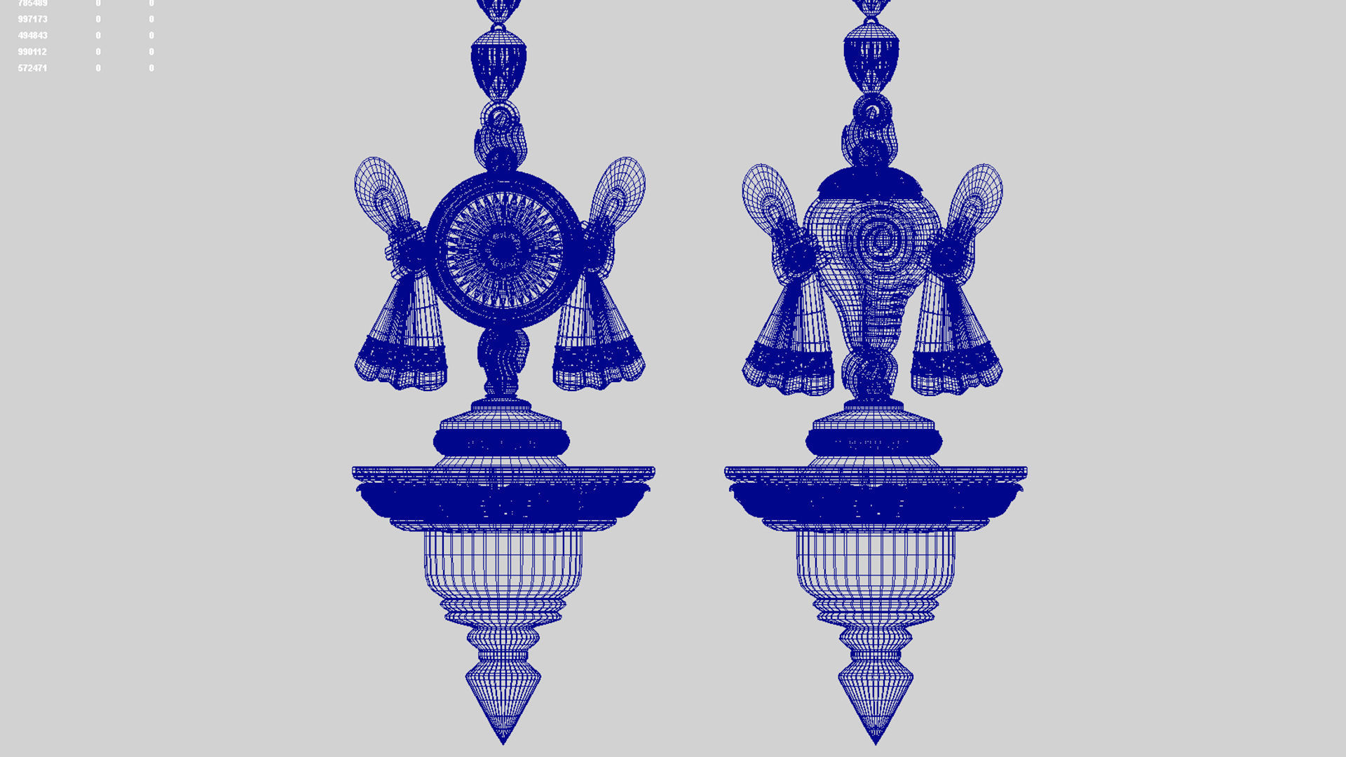 oil lamp shanku chakra oil lamp balaji  3D model_12