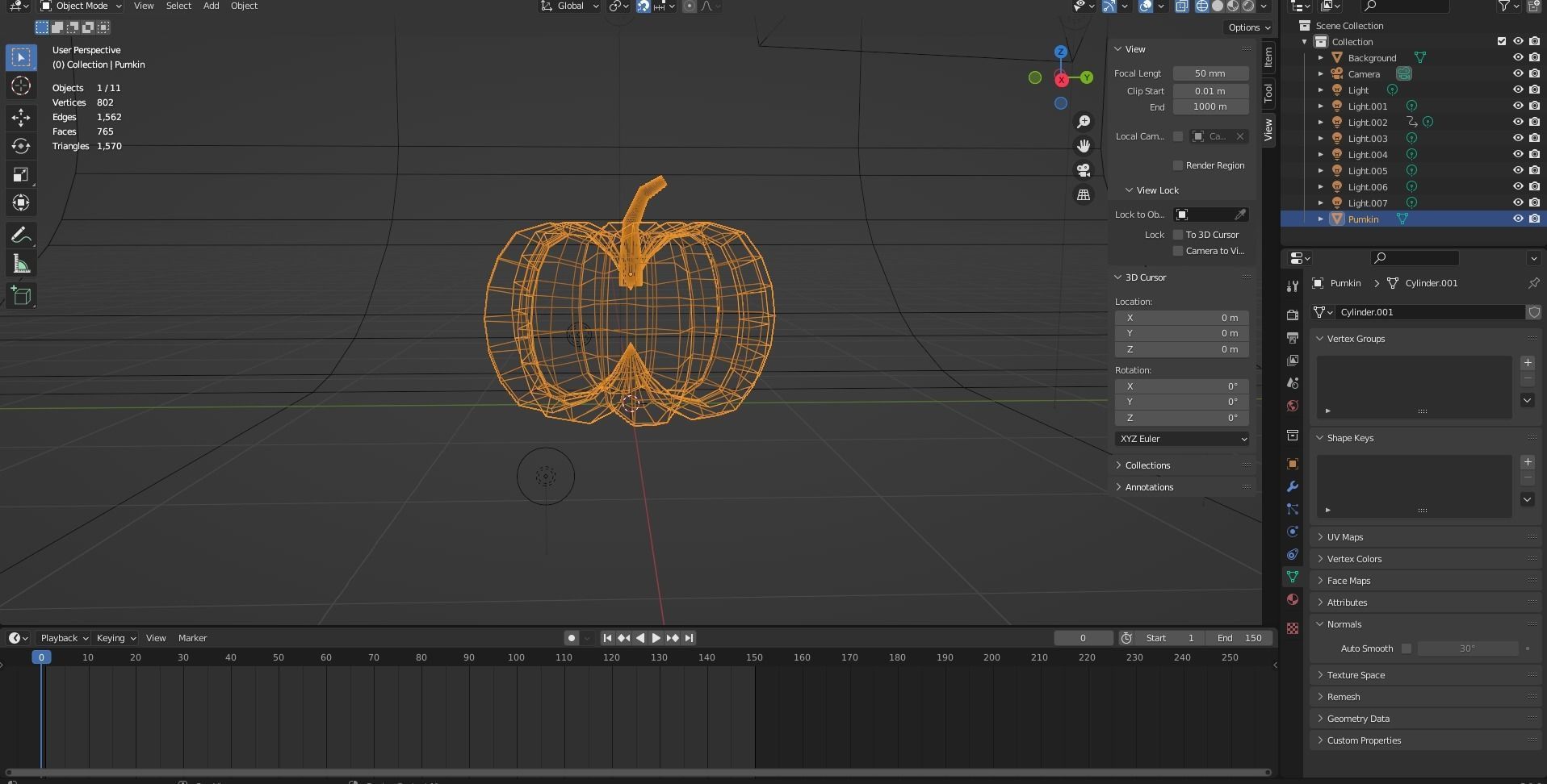 Pumpkin banana Low-poly 3D model_11