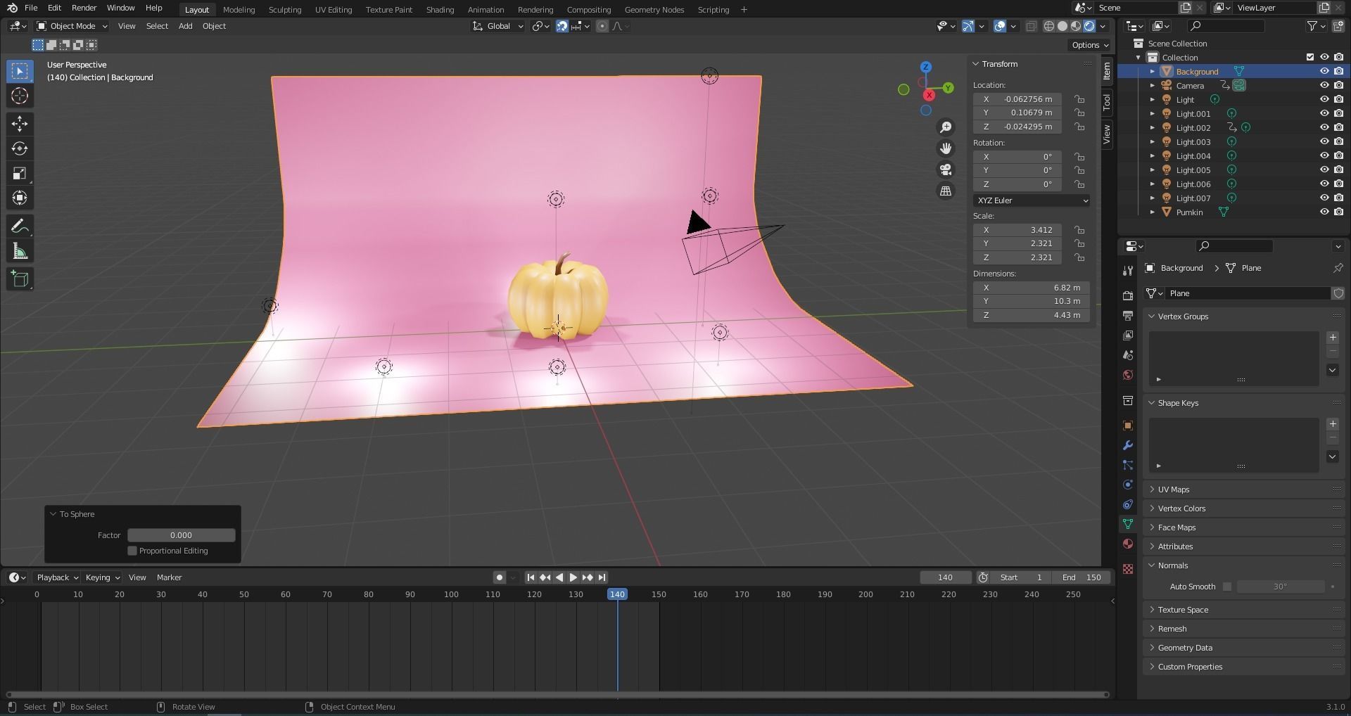 Pumpkin banana Low-poly 3D model_4