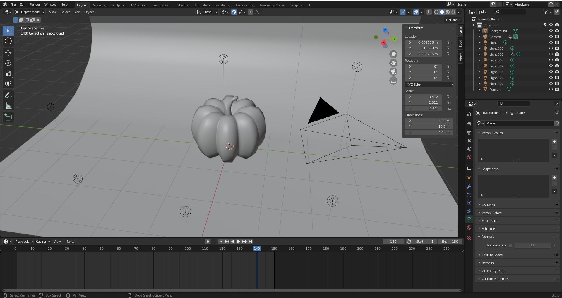 Pumpkin banana Low-poly 3D model_5