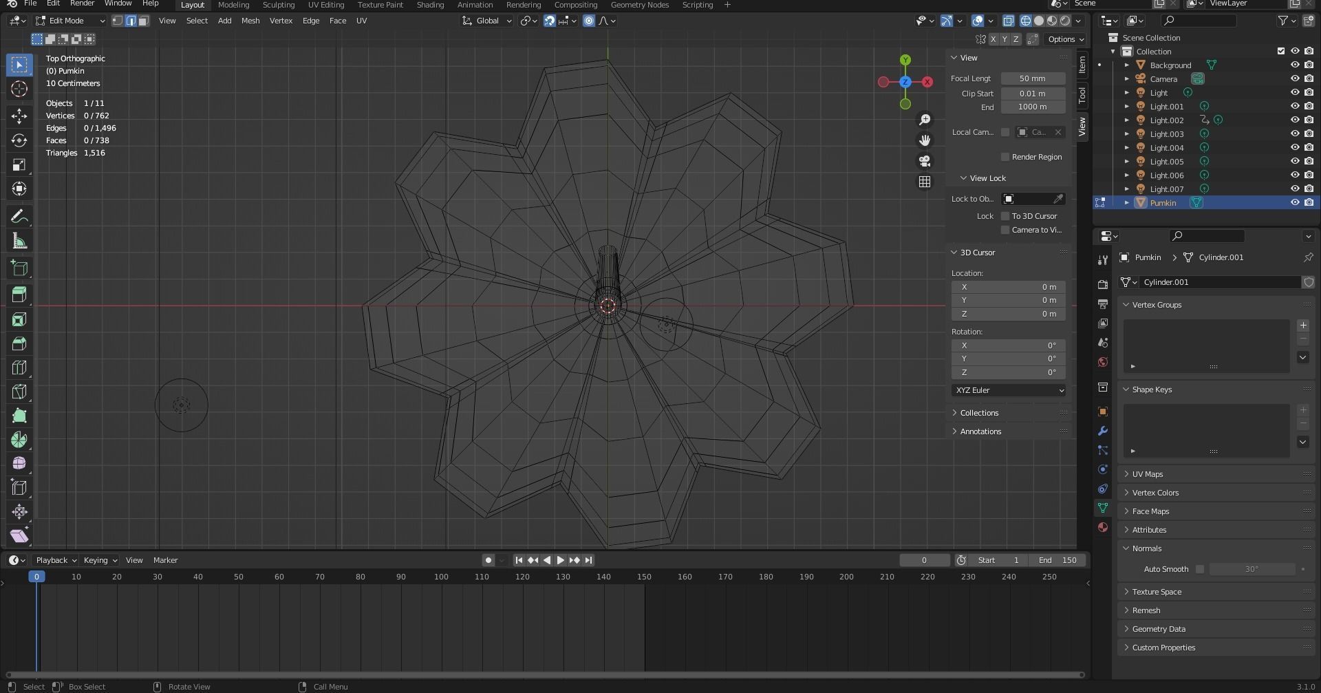 Pumpkin banana Low-poly 3D model_12