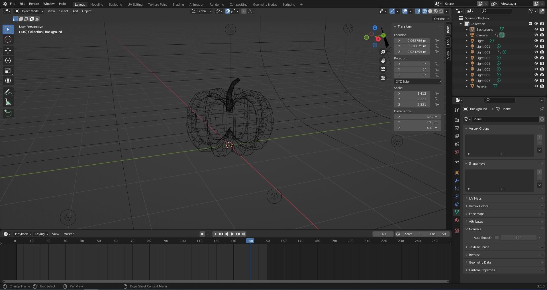 Pumpkin banana Low-poly 3D model_6