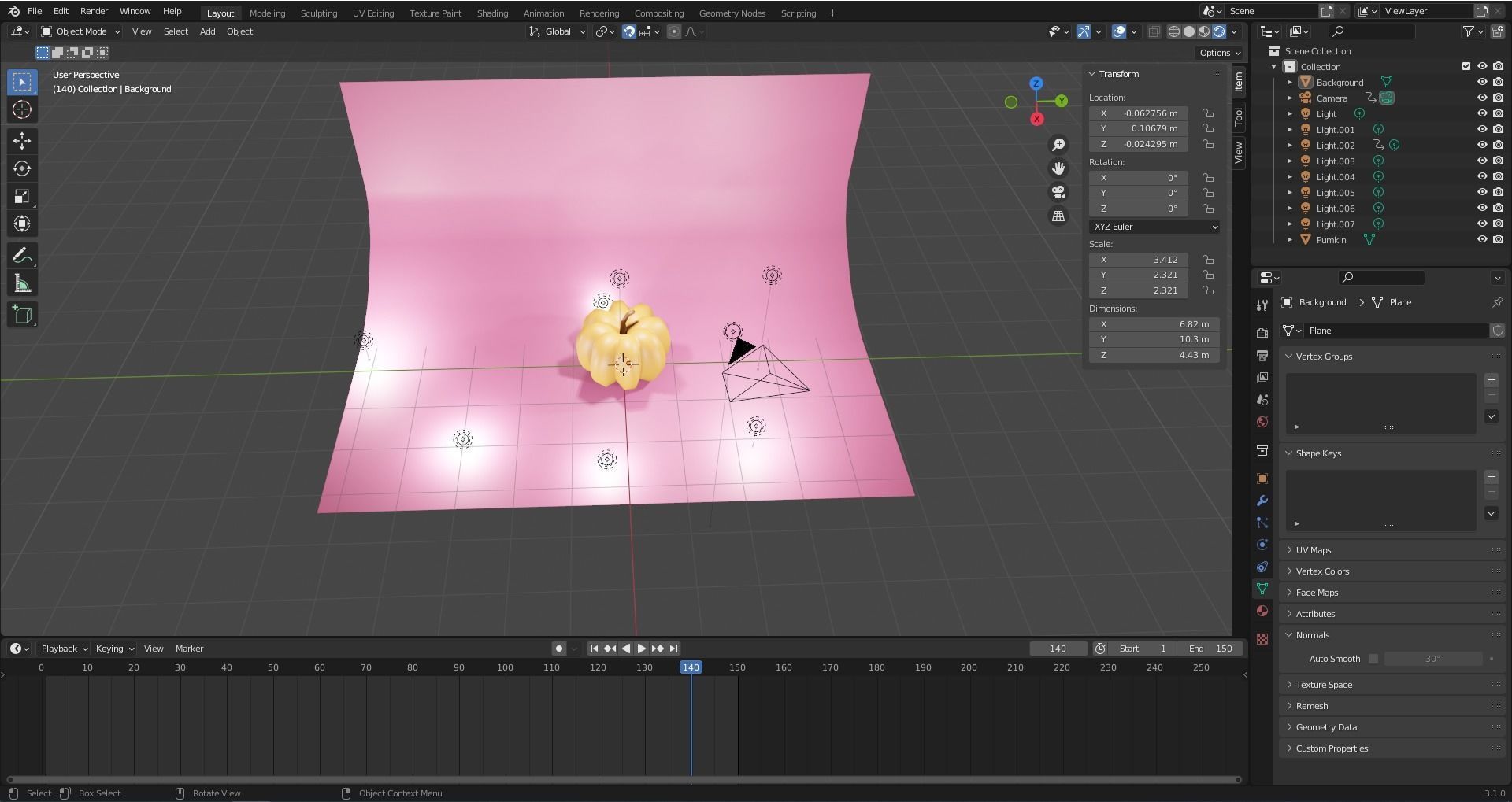 Pumpkin banana Low-poly 3D model_10