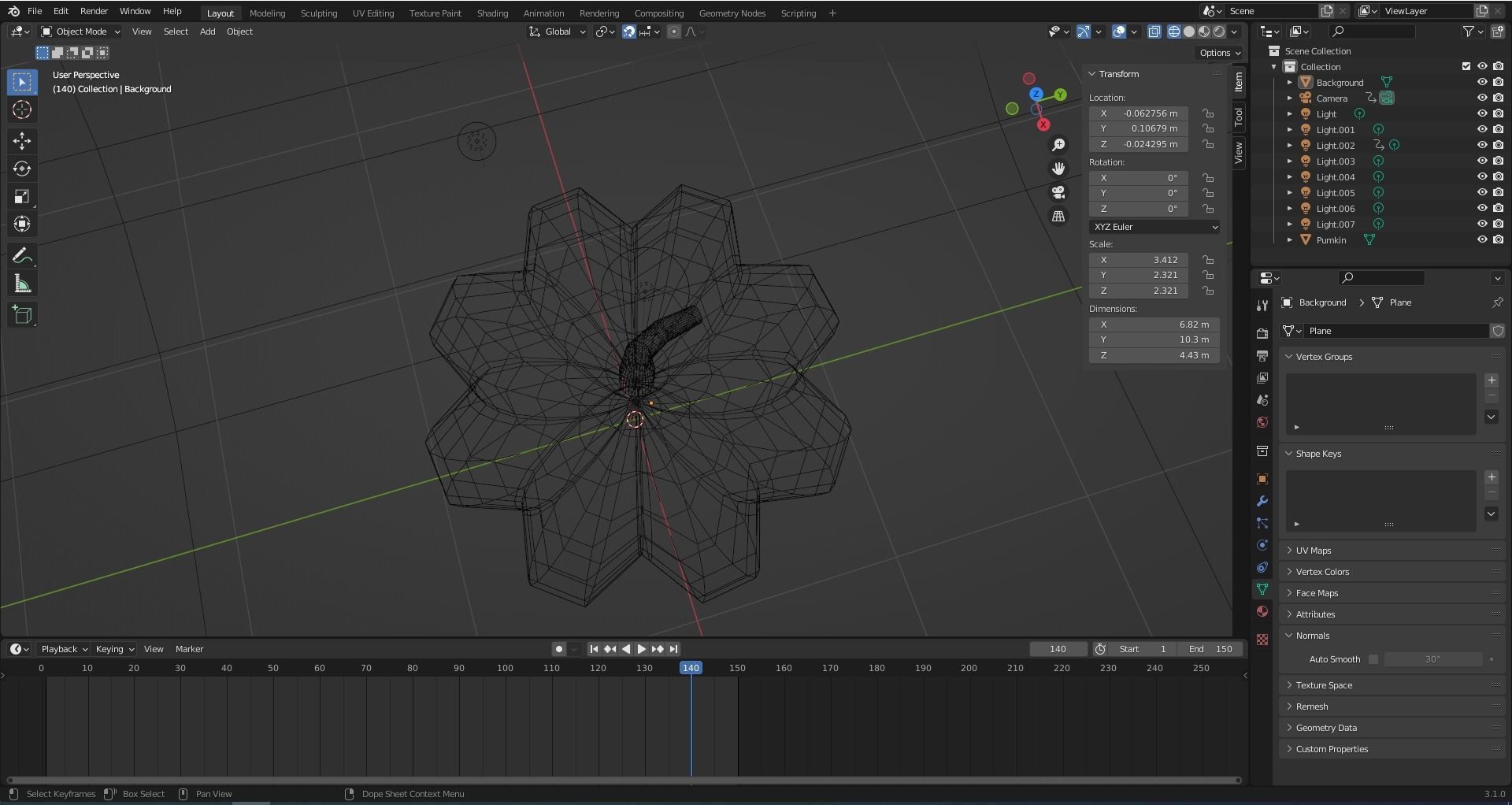 Pumpkin banana Low-poly 3D model_9