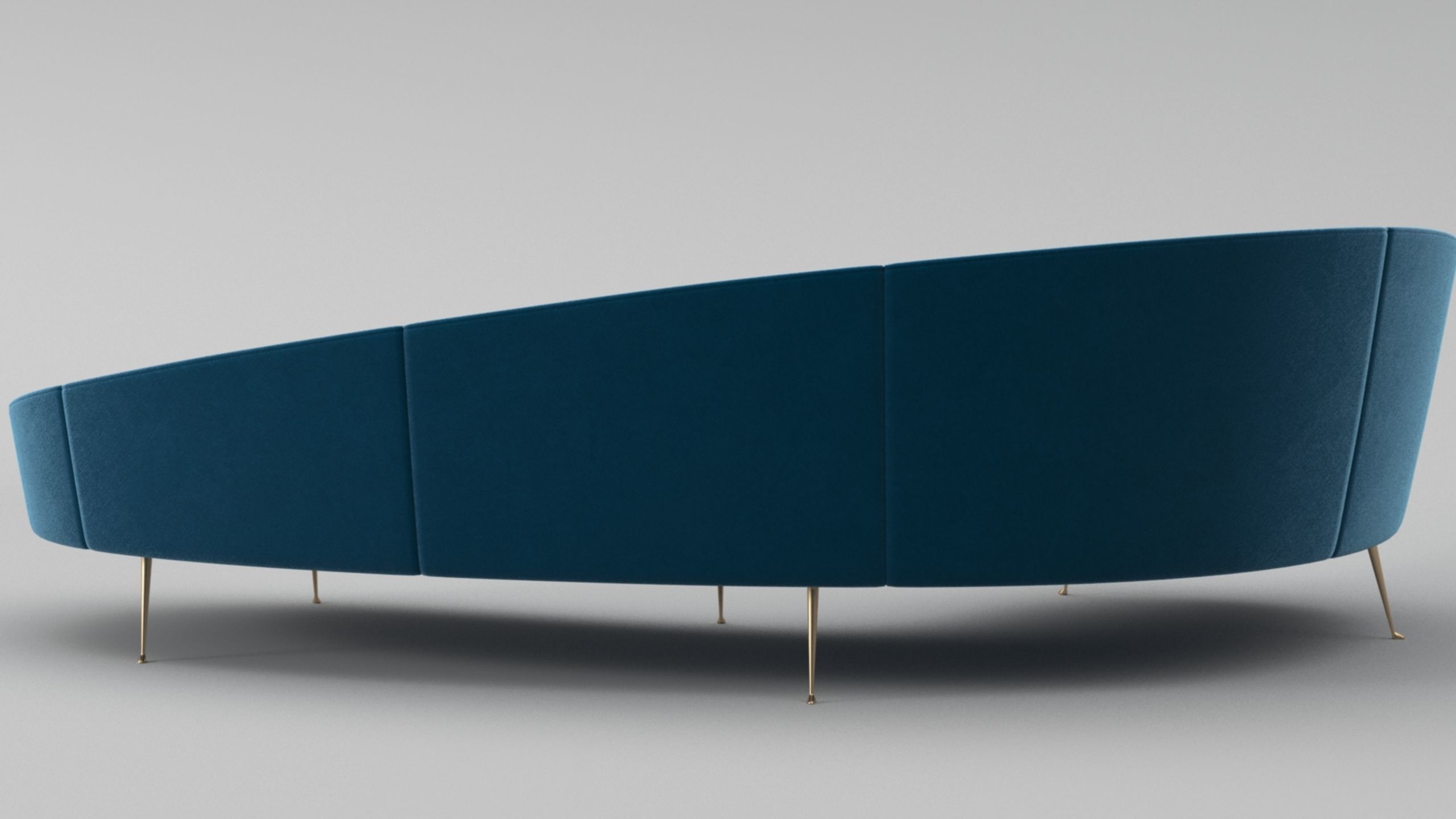 Ico Parisi Style Modern Curved Sofa 02  With Pro Studio Scene 3D model_5