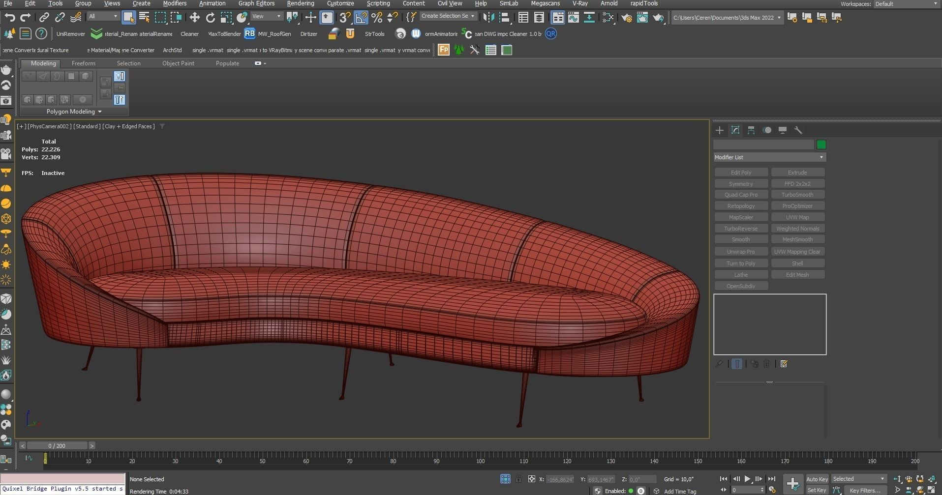 Ico Parisi Style Modern Curved Sofa 02  With Pro Studio Scene 3D model_24