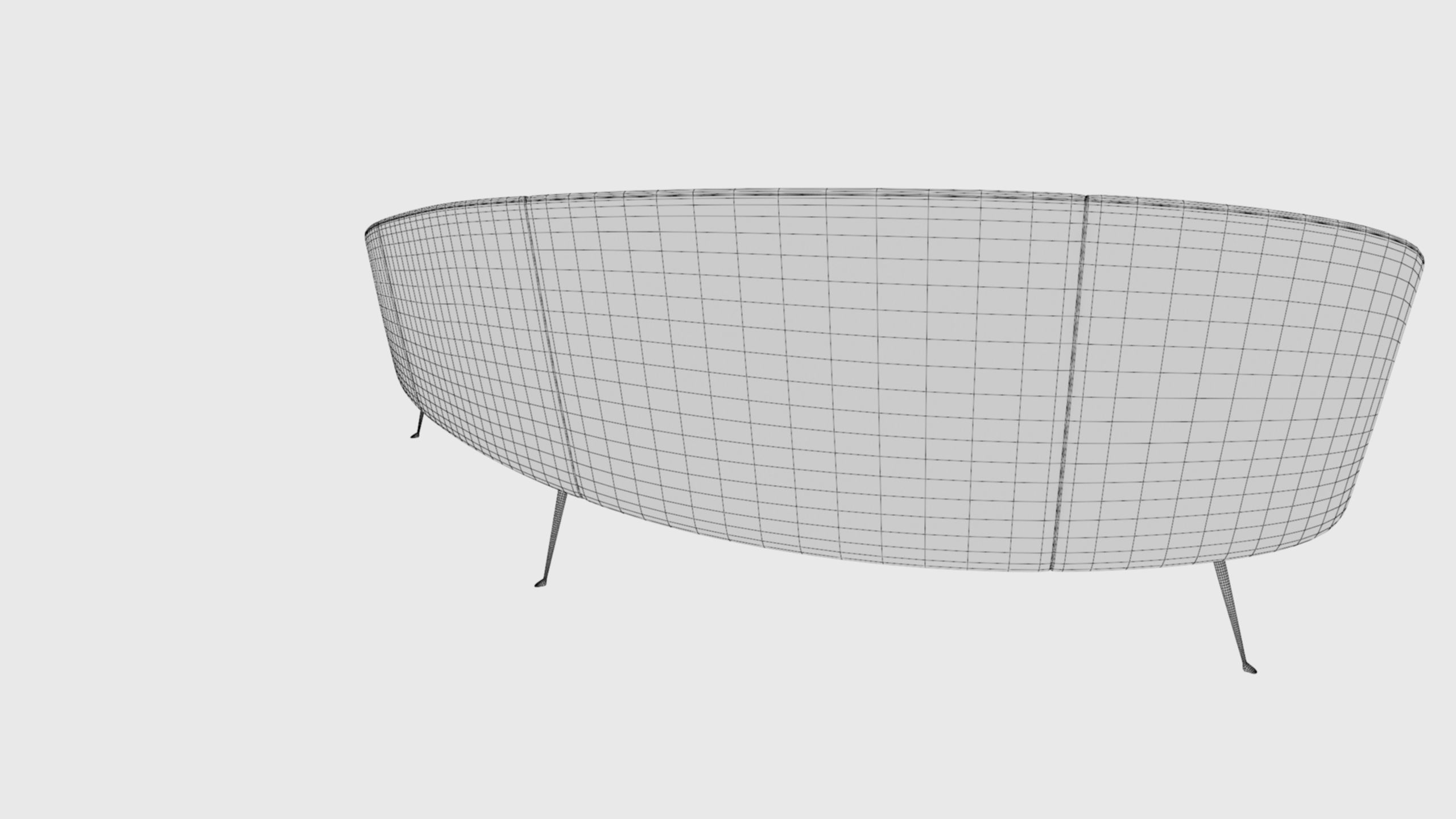 Ico Parisi Style Modern Curved Sofa 02  With Pro Studio Scene 3D model_19