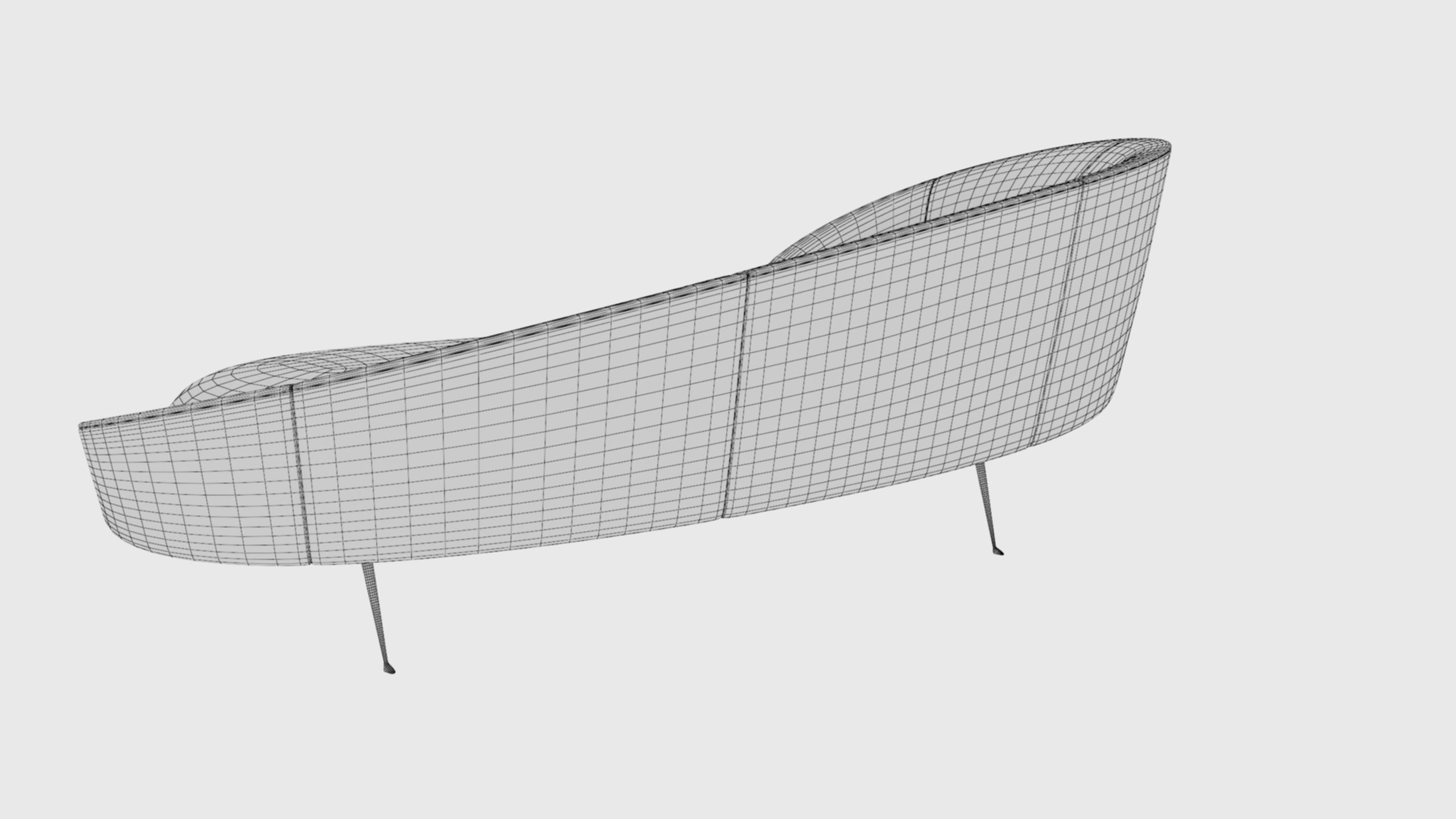 Ico Parisi Style Modern Curved Sofa 02  With Pro Studio Scene 3D model_18