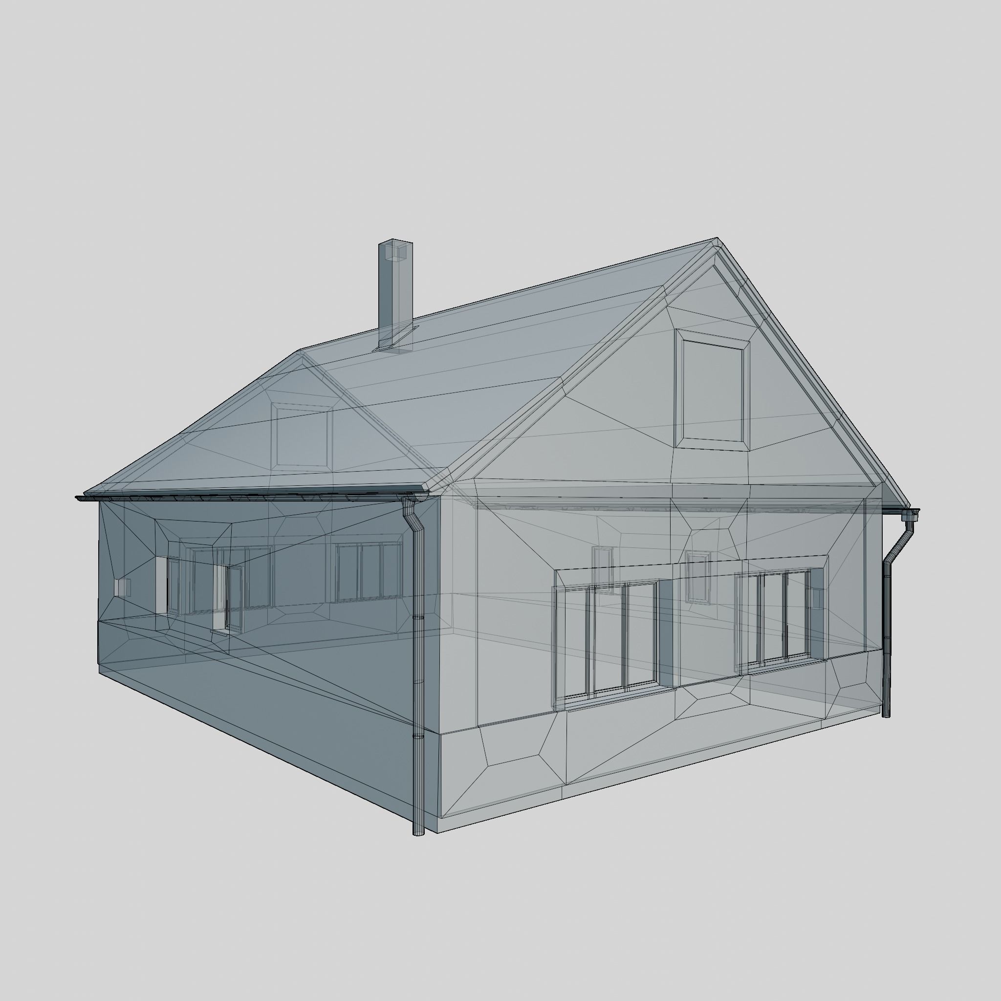 House Low-poly 3D model_2