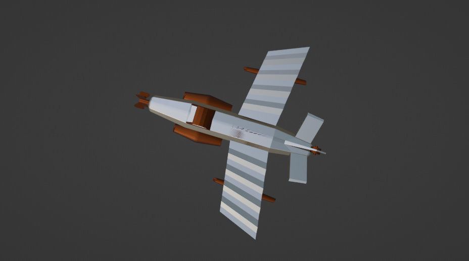 war jet low poly Low-poly 3D model_2