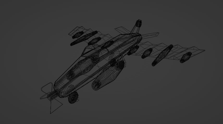 war jet low poly Low-poly 3D model_5