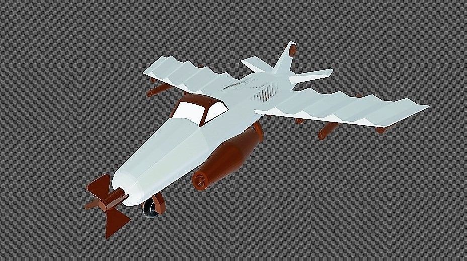 war jet low poly Low-poly 3D model_6