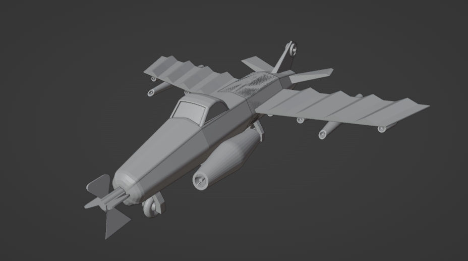 war jet low poly Low-poly 3D model_3