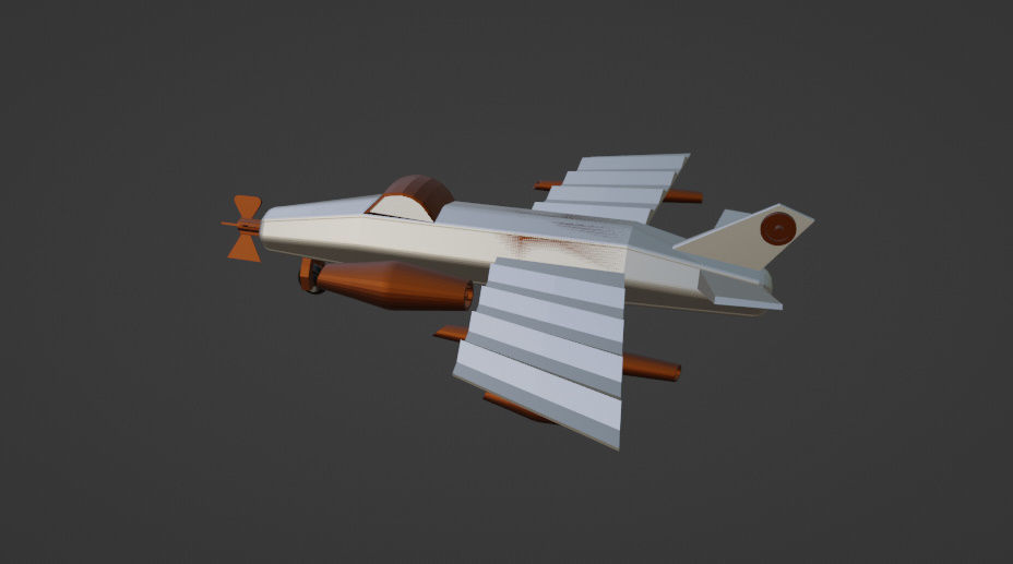 war jet low poly Low-poly 3D model_1