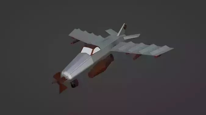 war jet low poly Low-poly 3D model