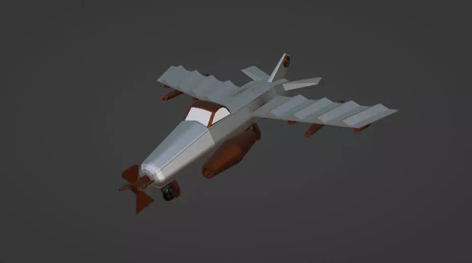 war jet low poly Low-poly 3D model_0