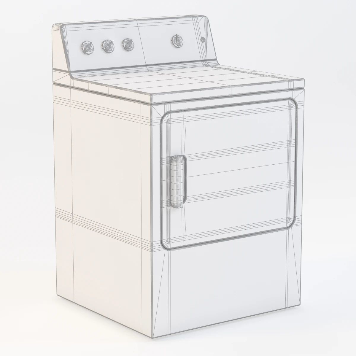 GE 6 0 Cu Ft Capacity Dura Drum Electric Dryer 3D model_1