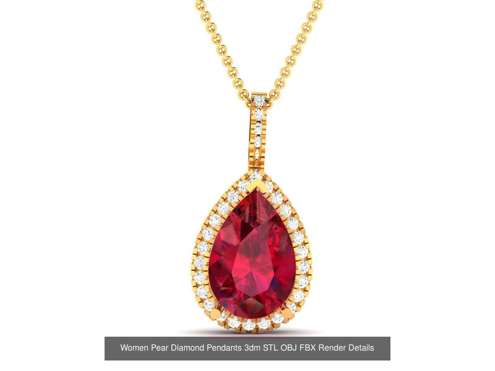 22 Women Pear Diamond Pendants Collection _21