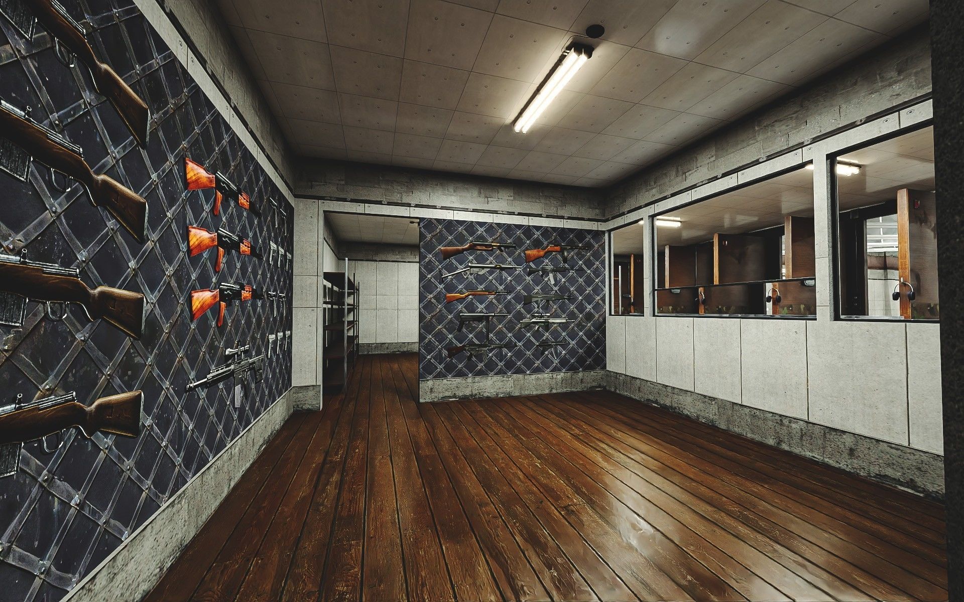 Gun Ranges Room Low-poly 3D model_12