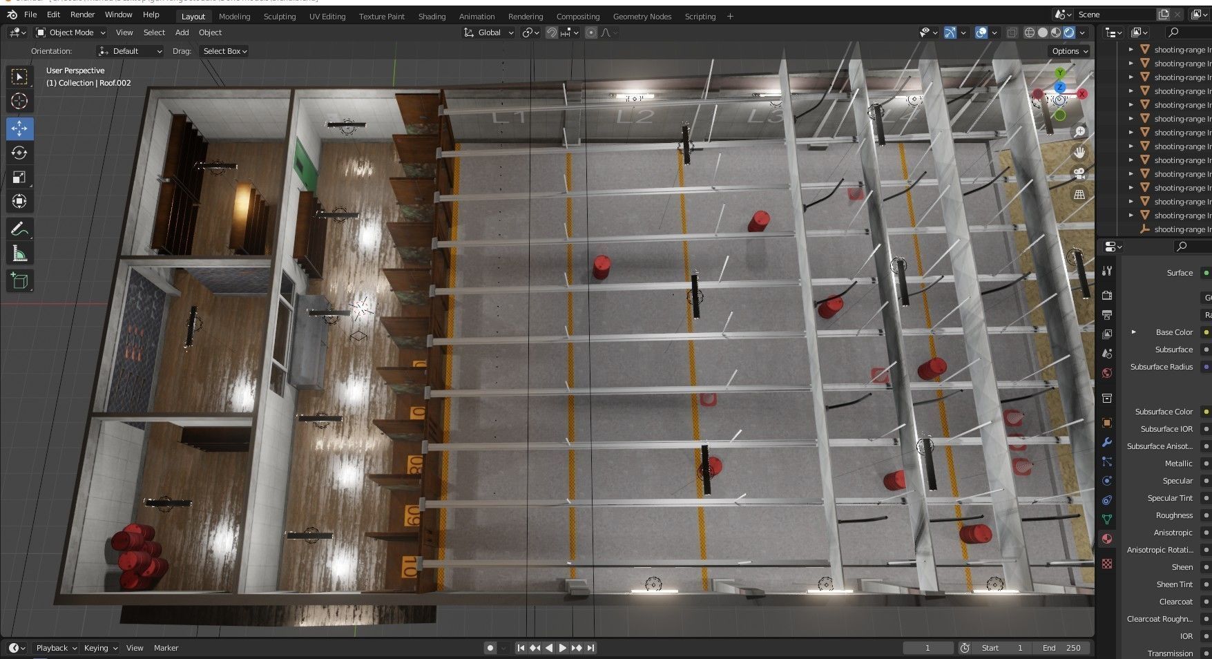 Gun Ranges Room Low-poly 3D model_24